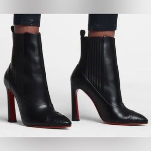 Christian Louboutin Black Me In The 90’s 100mm Heel Ankle Boots Booties Size 37